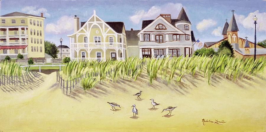 A View Along Ocean Grove Beach Painting by Madeline Lovallo