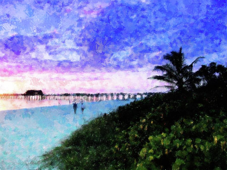 A View At Naples Pier Mixed Media by Florene Welebny