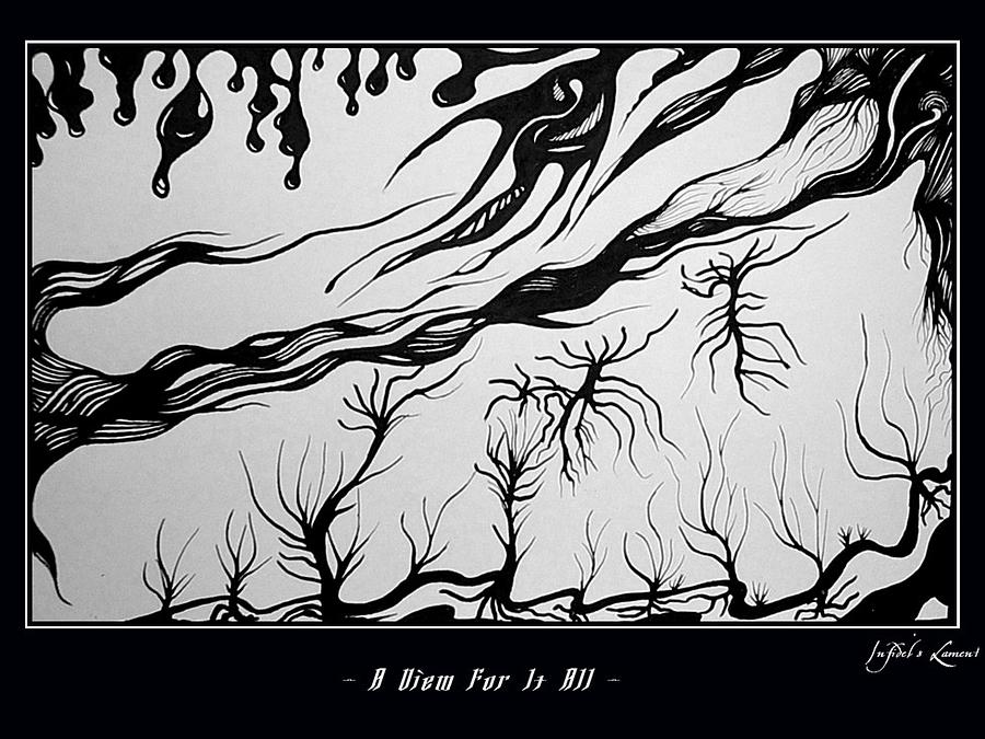 Landscape Drawing - A View For It All by Justin D B Landscape Drawing - A View For It All by Justin D B