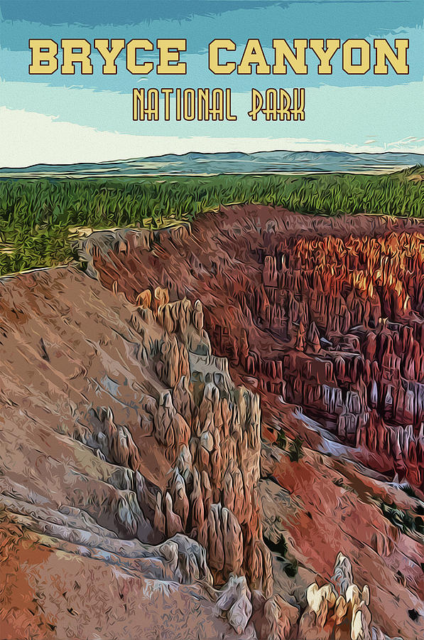 A view from the Bryce Canyon National Park Painting by AM FineArtPrints