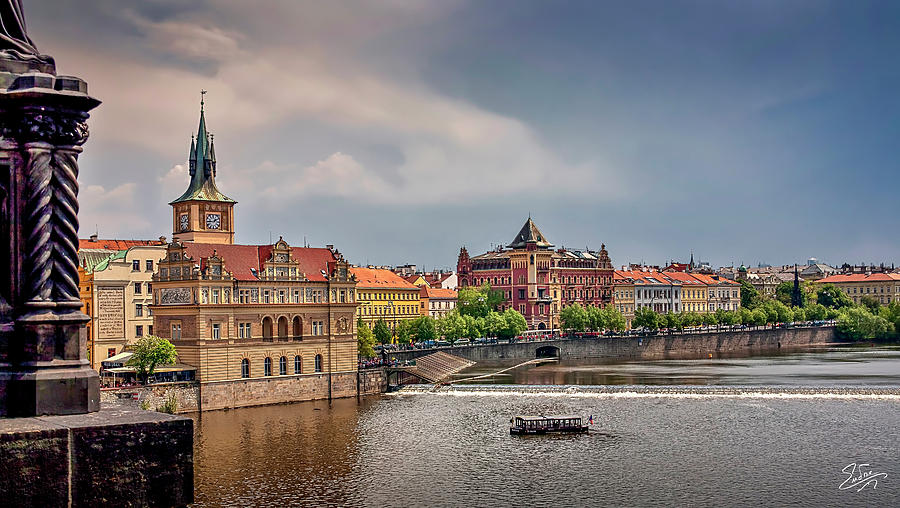 Endre Photograph - A View From the Charles Bridge In Prague by Endre Balogh