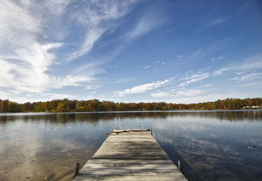 Fall Photograph - A View From the Dock by Sheryl Thomas