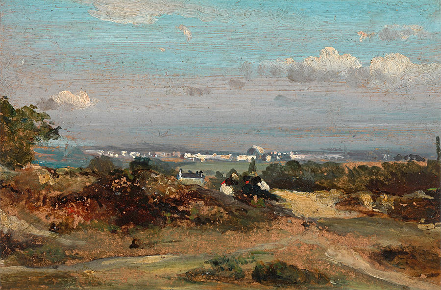 Frederick W Watts Painting - A View in Suffolk by Frederick W Watts
