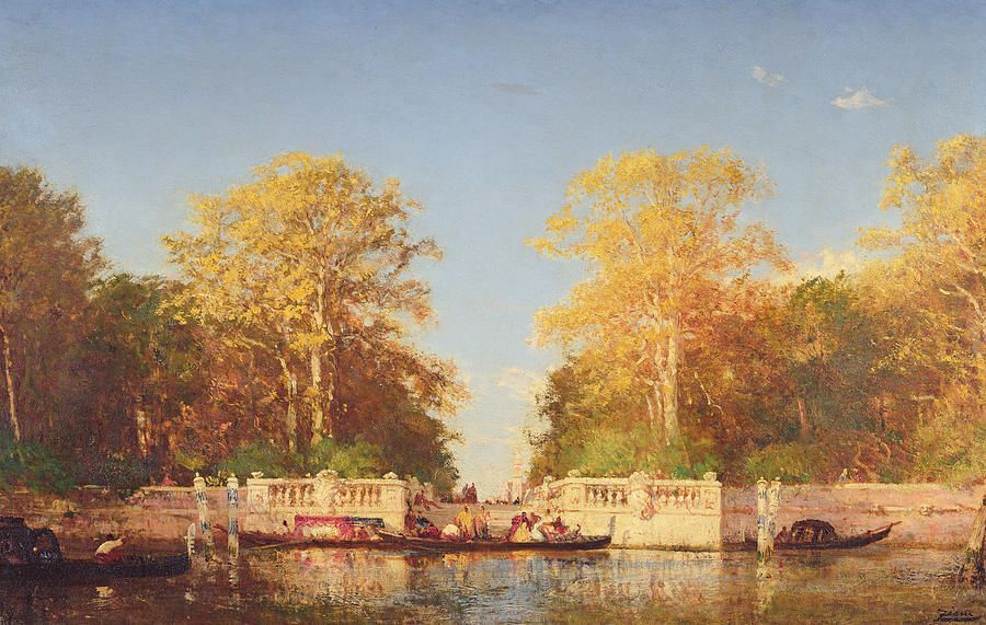 Felix Ziem Painting - A View in Venice by Felix Ziem