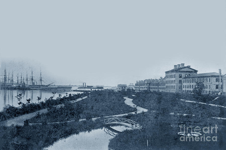 Maryland Photograph - A view looking east of the Naval Academy Annapolis, Maryland  wi by Monterey County Historical Society