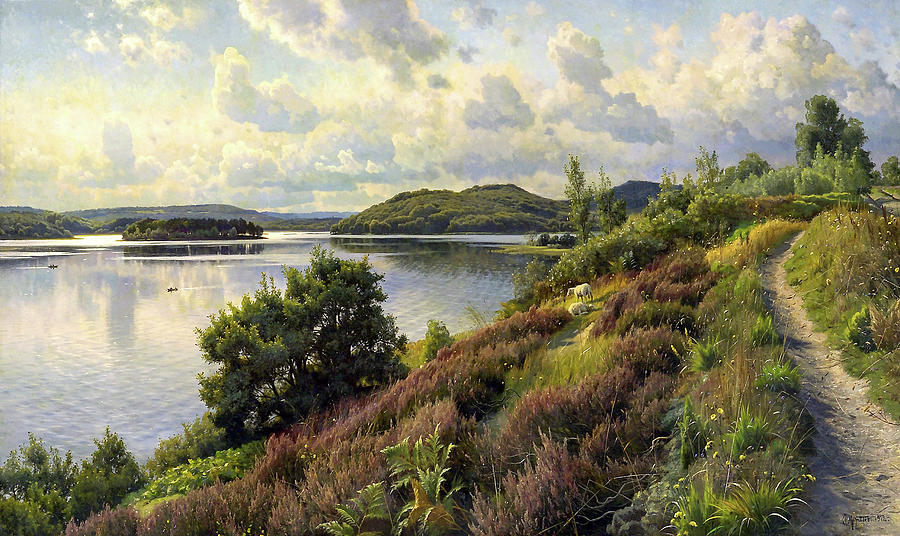 A View Of Borreso From Himmelbjerget Painting by Mountain Dreams