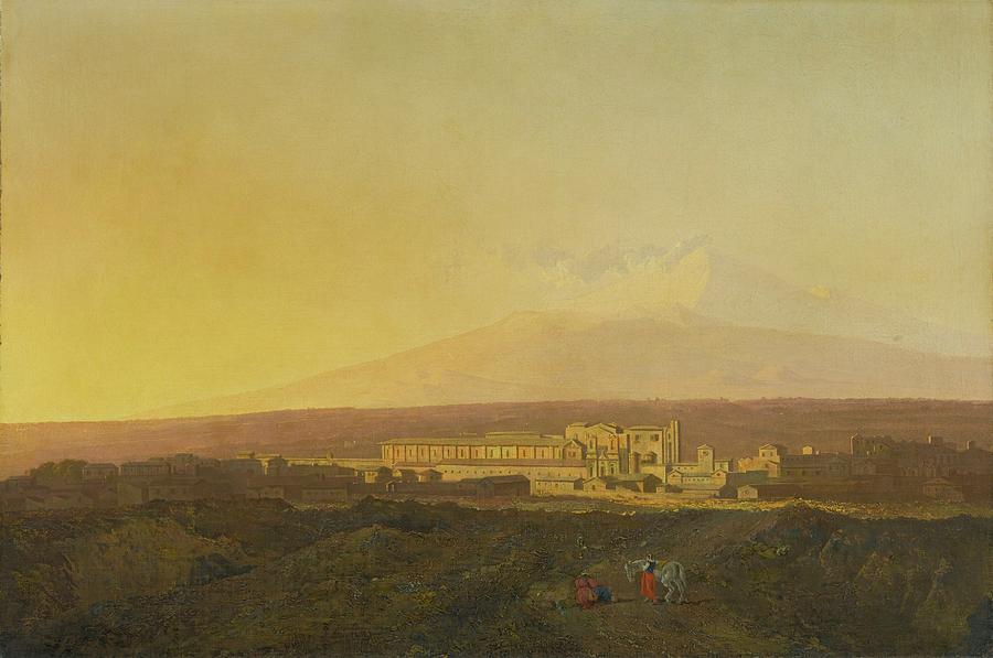 A. View Of Catania, Sicily Painting by Joseph Wright of Derby
