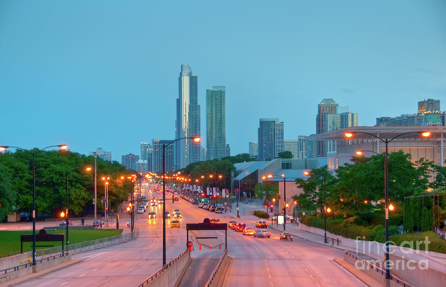 A View of Columbus Drive in Chicago Photograph by David Levin