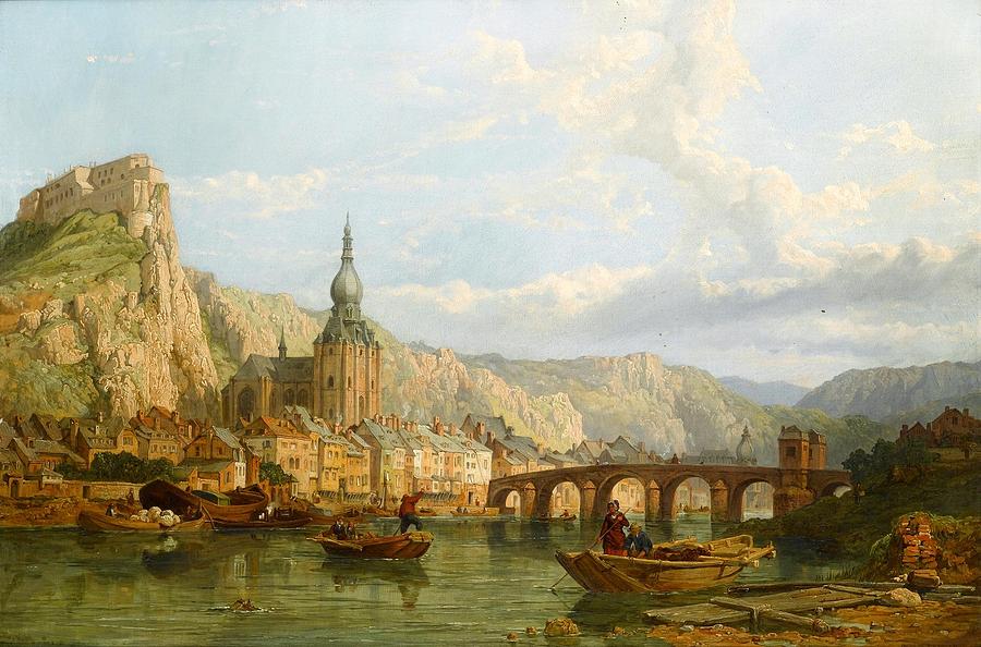  A View of Dinant, Belgium Painting by George Clarkson