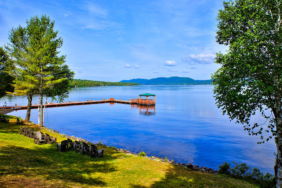 Adirondack Hotel Photograph - A View of Fourth Lake from The Woods Inn by David Patterson