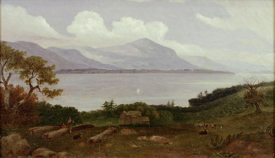 A View of Lake George at Bolton Painting by Henry Warren