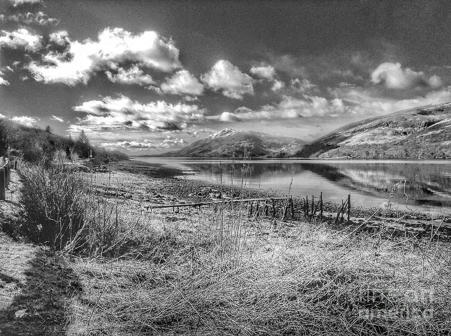 A View of Loch Linnhe in Greyscale Photograph by Joan-Violet Stretch