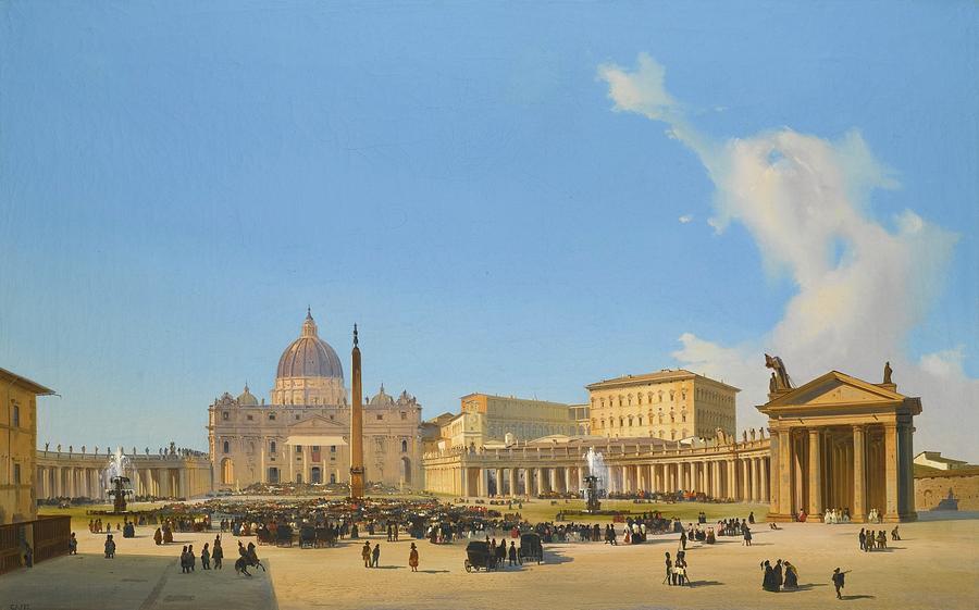 A View Of Saint Peter's Basilica And Square Painting by MotionAge ...