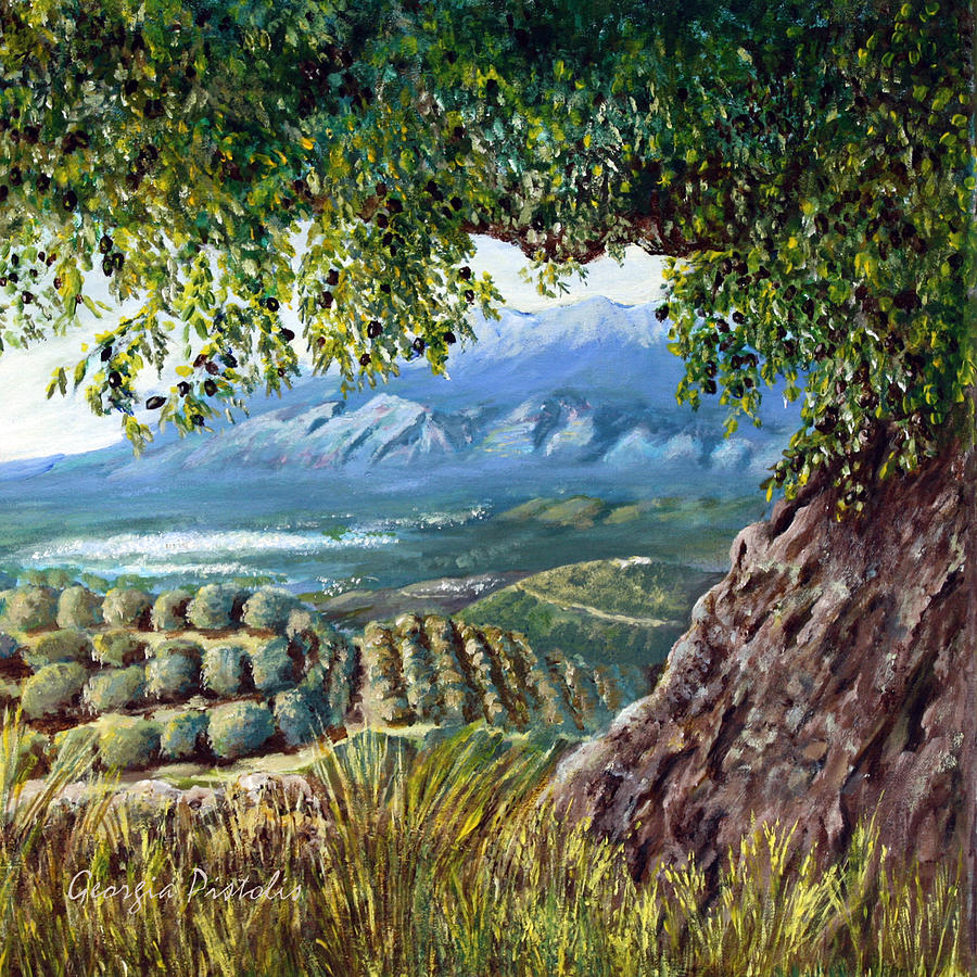 A view of Sparta Painting by Georgia Pistolis