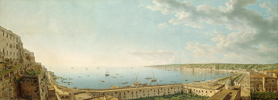 Giovanni Battista Lusieri Painting - A View of the Bay of Naples Looking Southwest from the Pizzofalcone Toward Capo di Posilippo by Giovanni Battista Lusieri