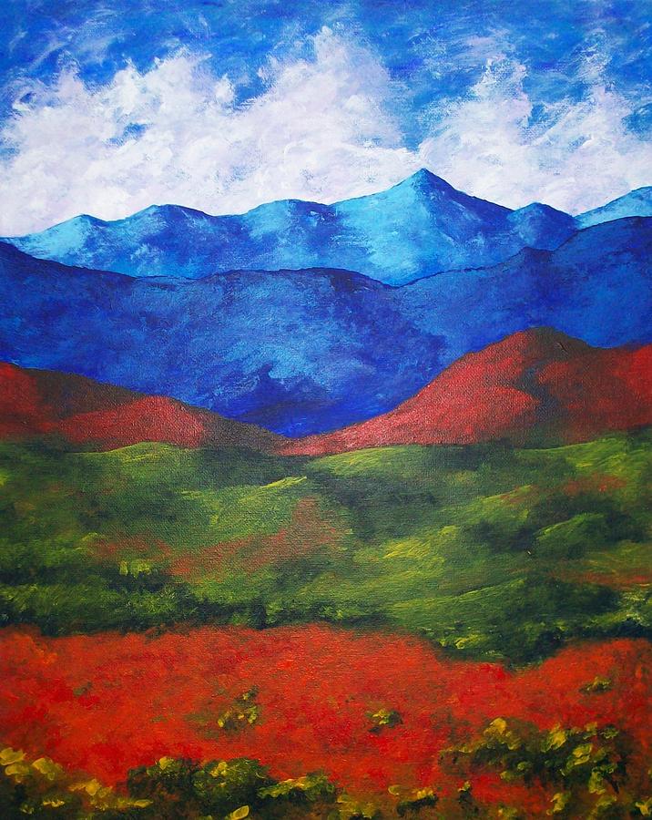 A View of the Blue Mountains of the Adirondacks Painting by Mike Kraus