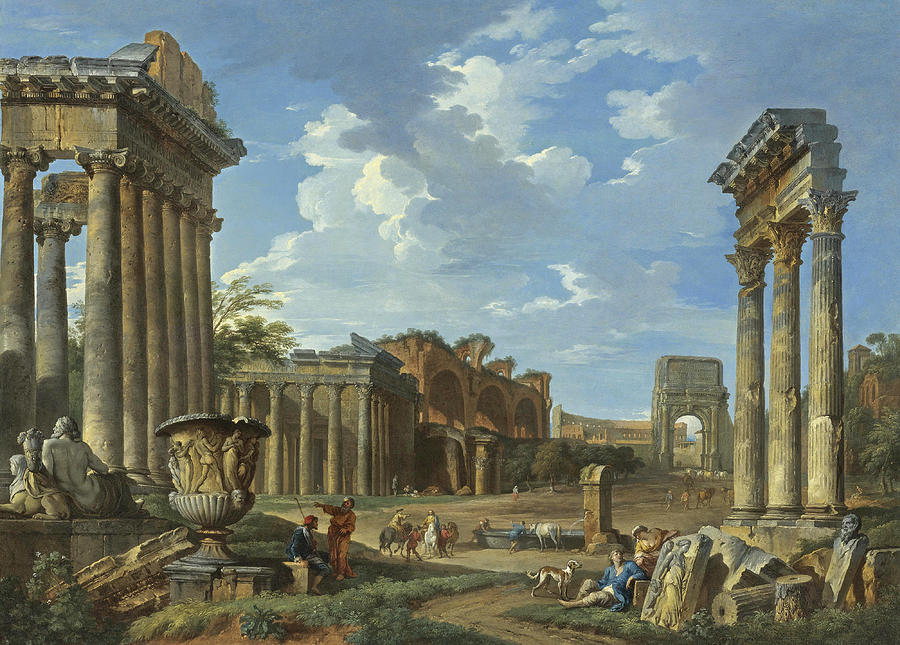A view of the Camp Vaccino Painting by Giovanni Paolo Panini