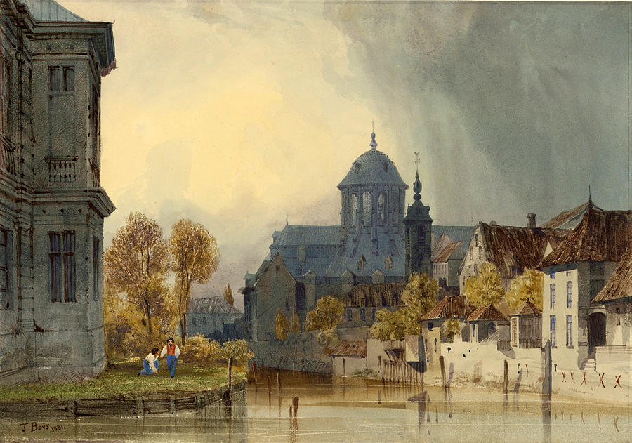 A View of the Church of Our Lady of Hanswijk Mechelen Belgium Drawing by Thomas Shotter Boys