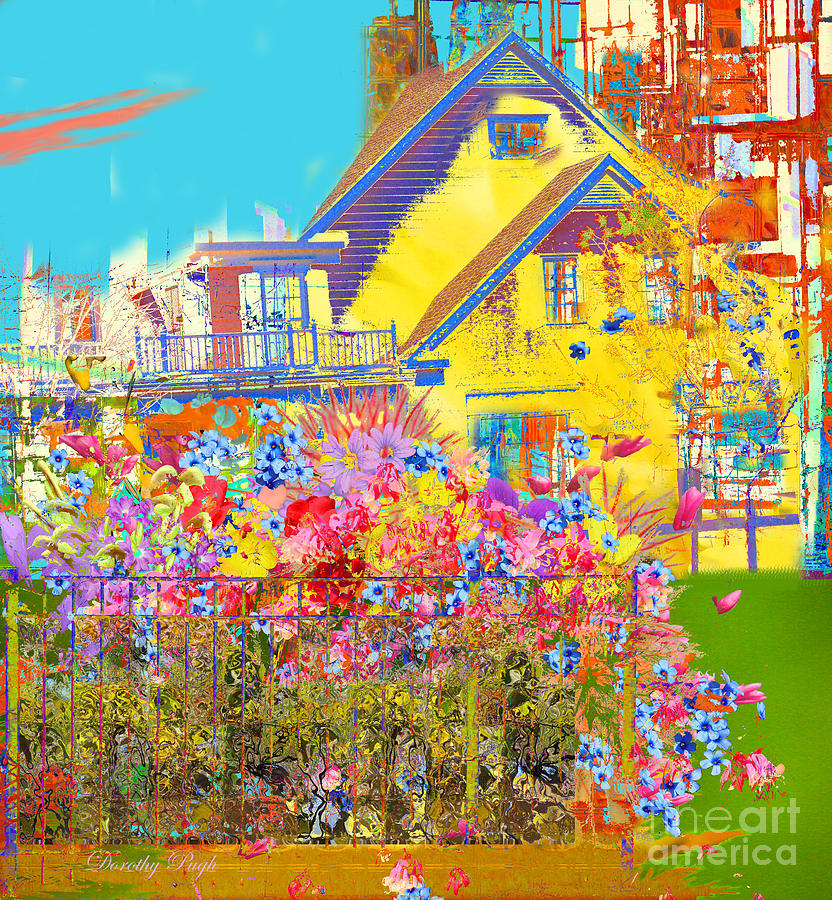 Flower Digital Art - A View of the City by Dorothy  Pugh