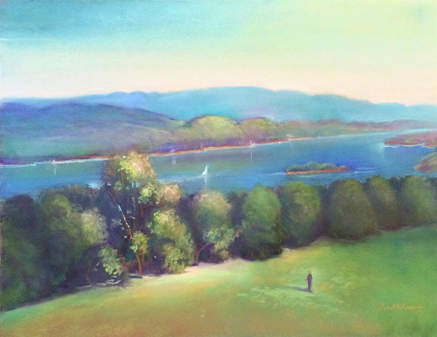 Hyde Park Painting - A  View of the Mighty Hudson by Kathleen Bonadonna