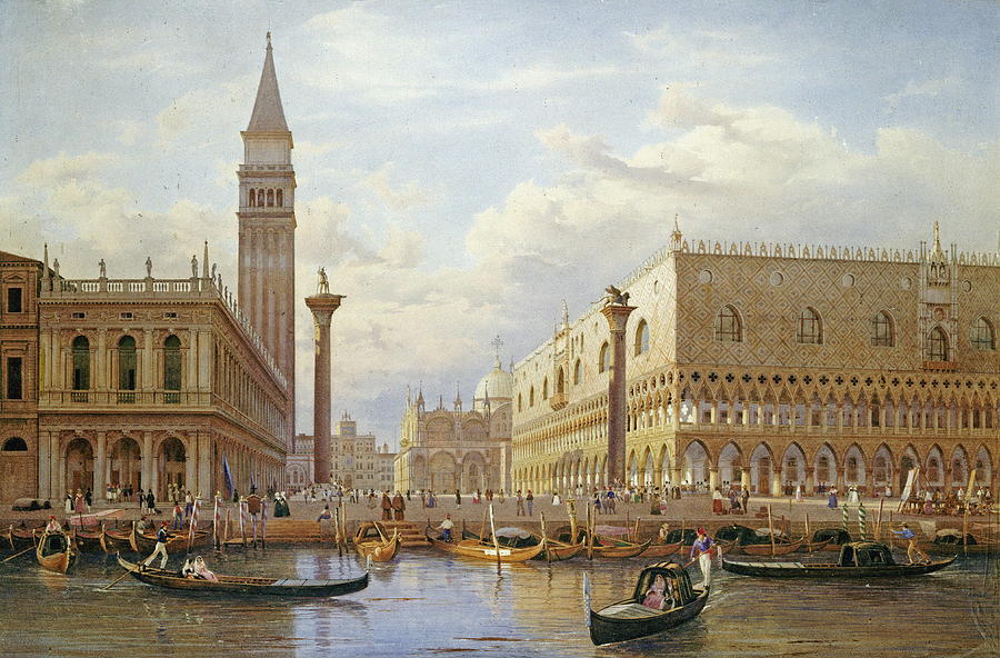 A View Of The Piazzetta With The Doges Palace From The Bacino, Venice ...