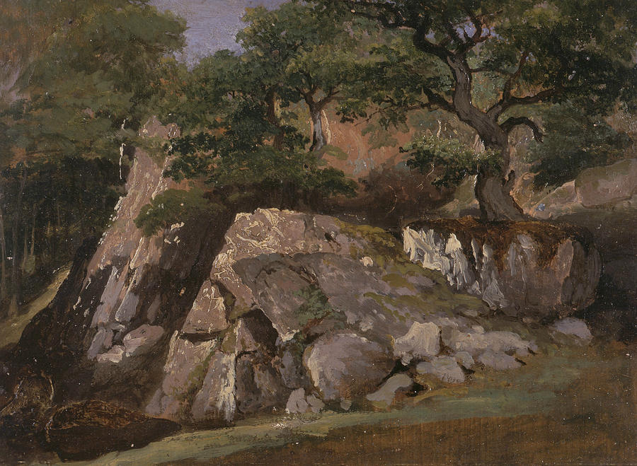 A View of the Valley of Rocks near Mittlach  Painting by James Arthur OConnor