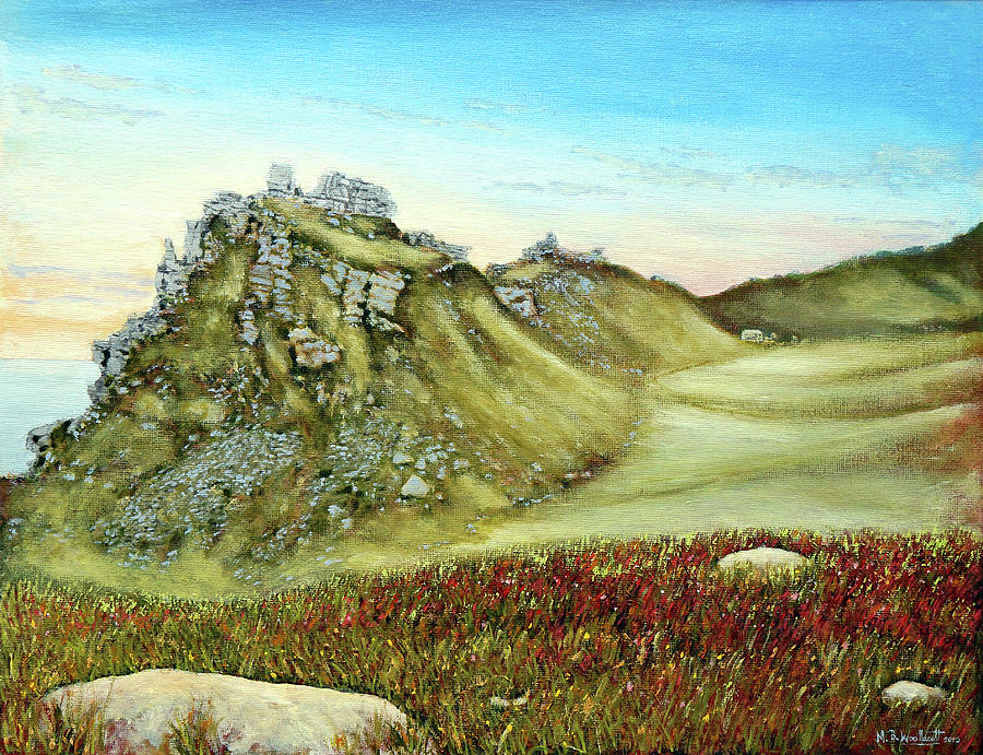 A View of the Valley of the Rocks Painting by Mark Woollacott
