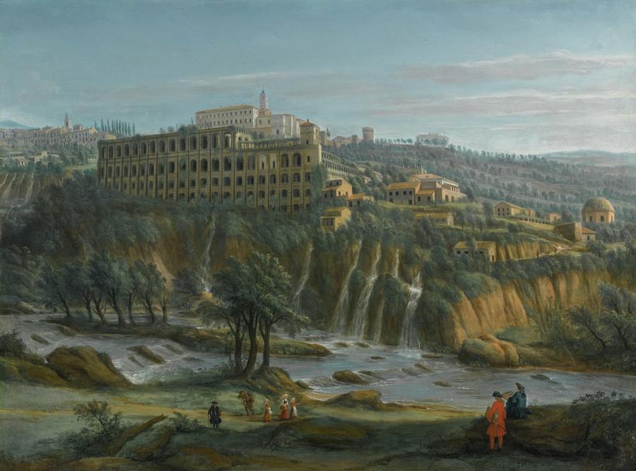 Gaspar Van Wittel Painting - A View Of The Waterfalls And The Villa Of Maecenas by MotionAge Designs