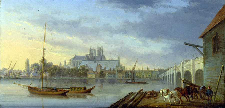 William Anderson Painting - A View of Westminster Bridge and the Abbey from the South Side by William Anderson
