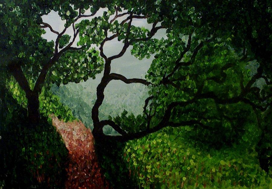 Tree Painting - A view through the trees by Mats Eriksson