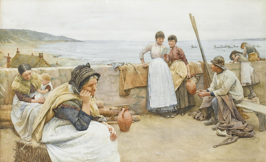A Village Idyll Drawing by Walter Langley