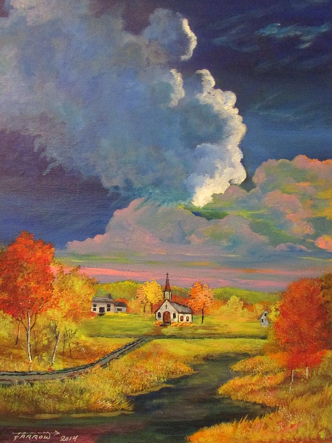 A Village in the Valley Painting by Dave Farrow