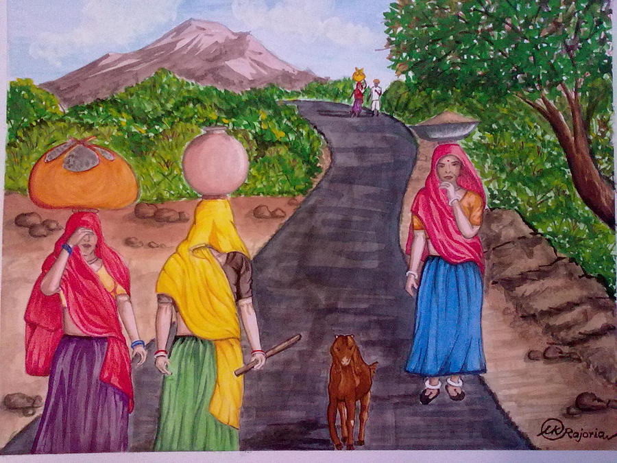 A Village Painting by Umesh Rajoria  Pixels
