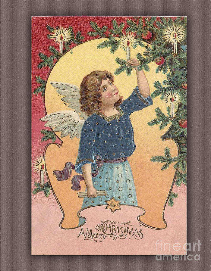 A Vintage Merry Christmas Card Digital Art by Melissa Messick