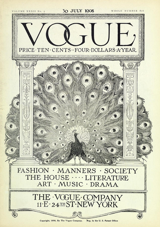 A Vintage Vogue Magazine Cover Photograph by Artist Unknown A Vintage Vogue Magazine Cover Photograph by Artist Unknown