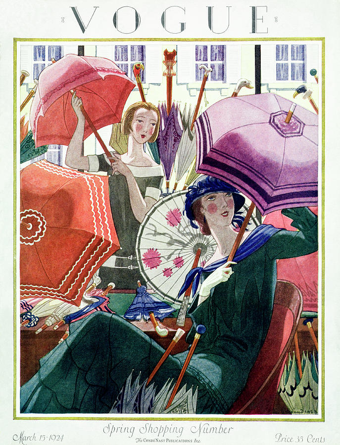 A Vintage Vogue Magazine Cover From 1924 Photograph by Pierre Brissaud