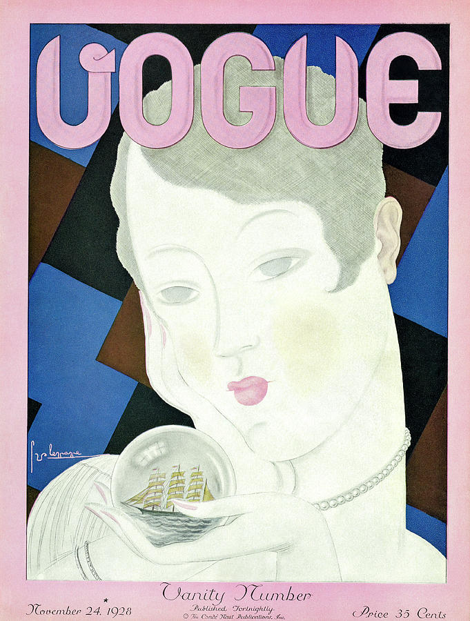 A Vintage Vogue Magazine Cover From 1928 Photograph by Georges Lepape