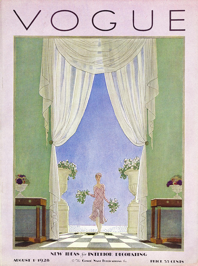 Illustration Photograph - A Vintage Vogue Magazine Cover From 1928 by Pierre Brissaud