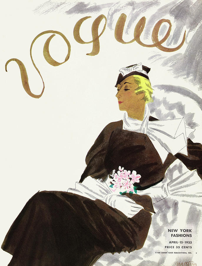 A Vintage Vogue Magazine Cover Of A Woman Photograph by R S Grafstrom