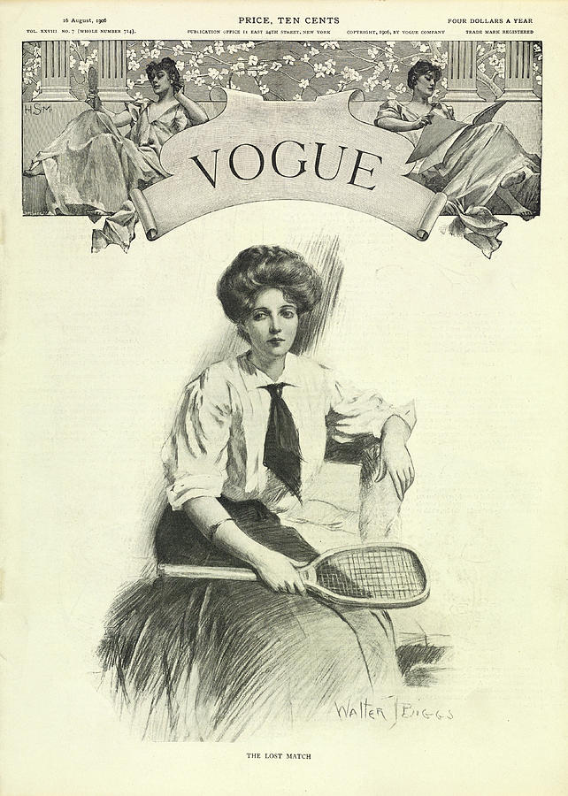 A Vintage Vogue Magazine Cover Of A Woman Photograph by Walter Briggs
