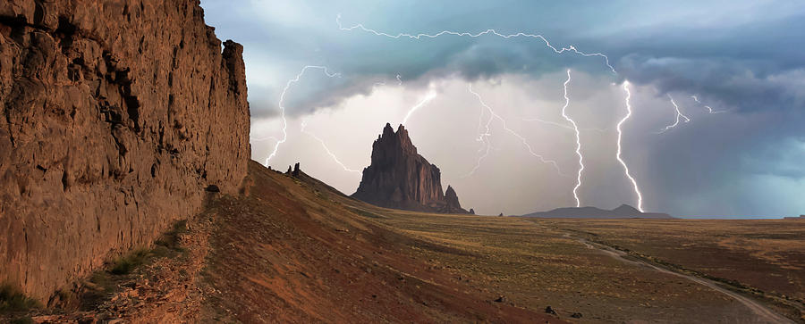 A Violent Thunderstorm At Shiprock, New Mexico Digital Art