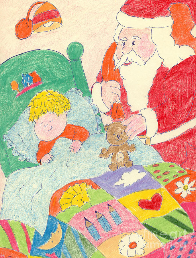 A Visit From Santa Drawing by Sonya Chalmers