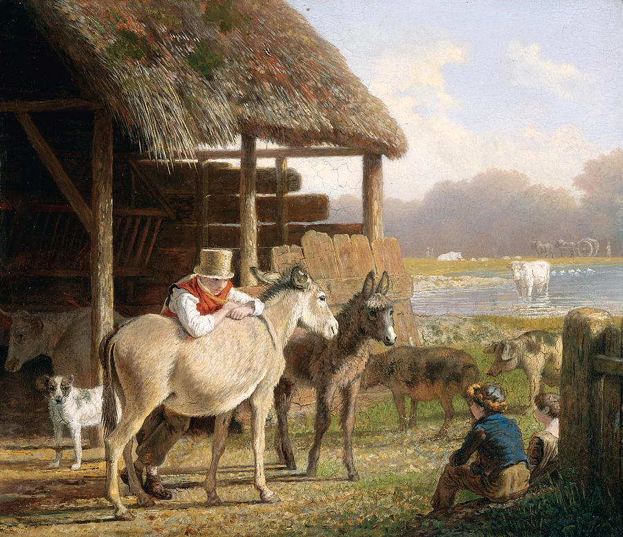 A Visit to the Farm Painting by Jacques-Laurent Agasse