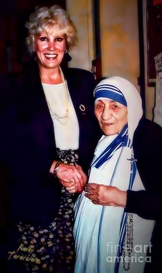 Mother Teresa Digital Art - A Vist With Mother Teresa by Kathy Tarochione