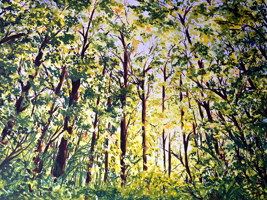 Woods Painting - A Walk in the Forest by Monika Arturi Woods Painting - A Walk in the Forest by Monika Arturi