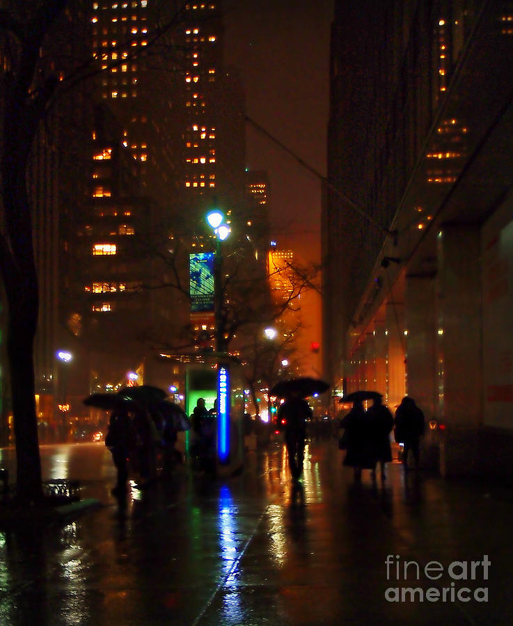 A Walk in the Rain - New York City Photograph by Miriam Danar