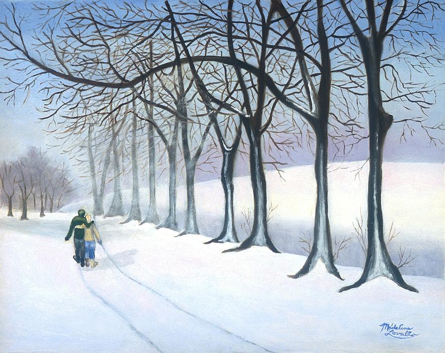 A Walk In The Snow Painting by Madeline  Lovallo