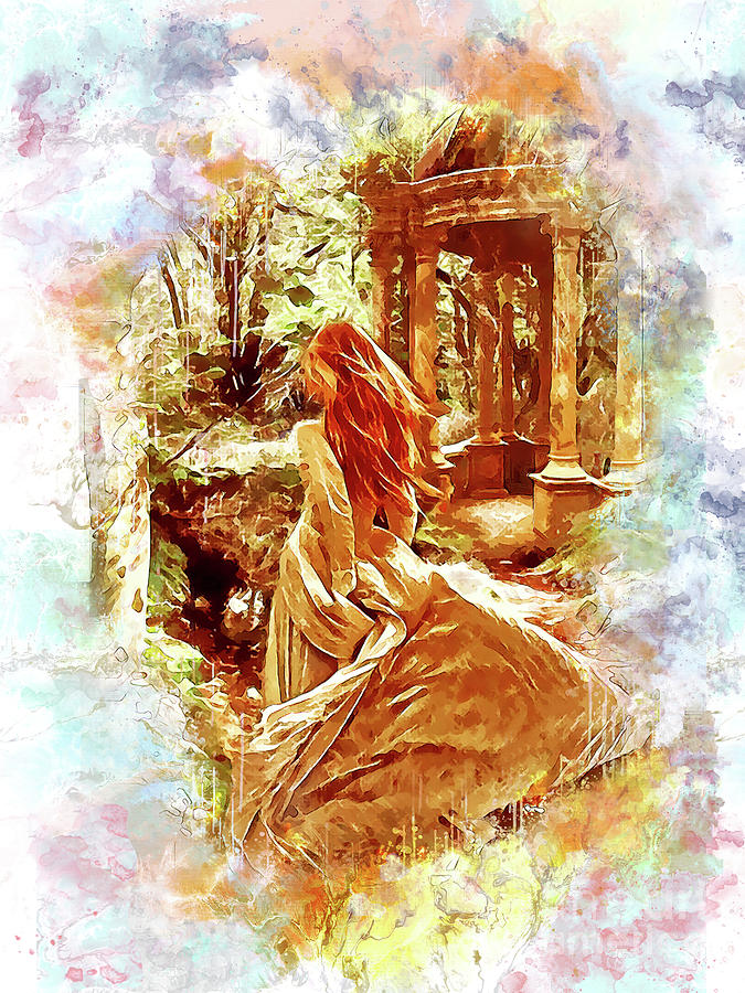 Romantic Digital Art - A Walk In The Woods 2 by Kathy Kelly Romantic Digital Art - A Walk In The Woods 2 by Kathy Kelly