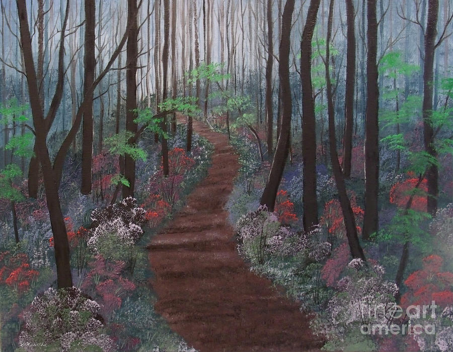 Tree Painting - A Walk In The Woods by Lettie Hoots