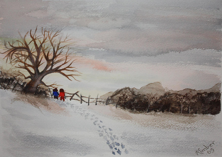 A walk in winter Painting by Kimber  Butler